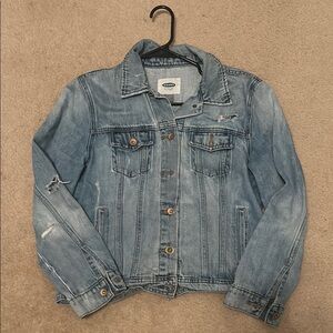 Denim Jacket with Distressed Details
